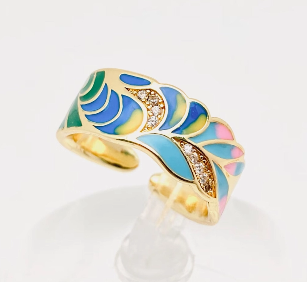 Mio Queena WHOLESALE RINGS Pink/Blue/Gold 7