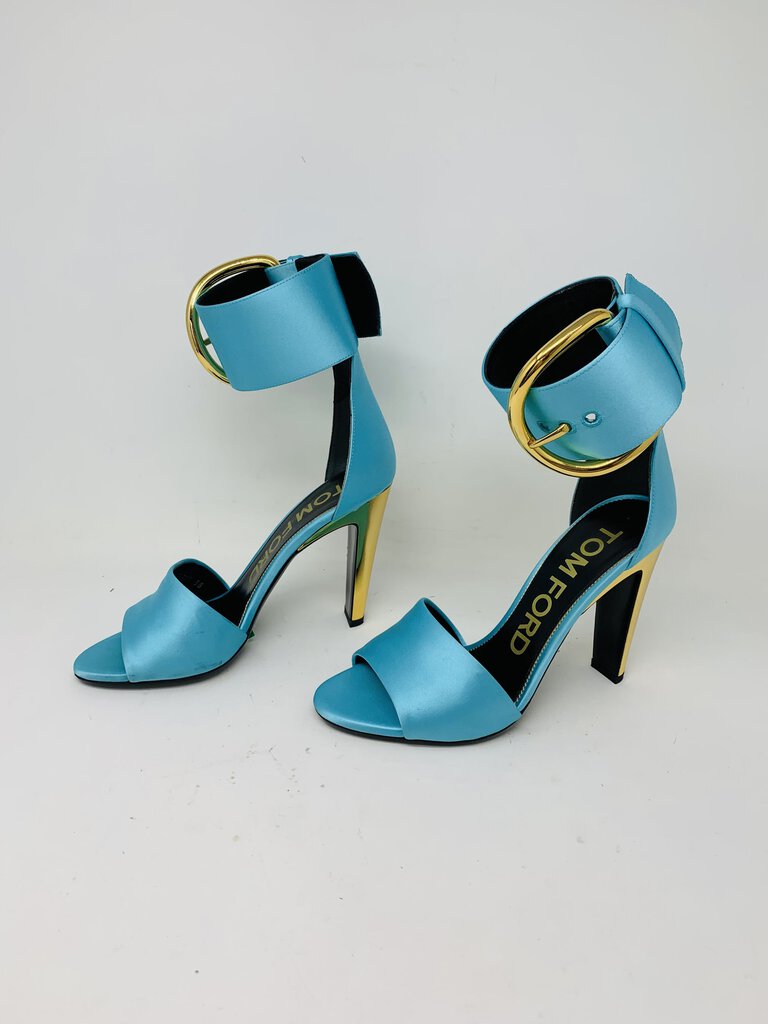 Tom Ford Heels Aqua/Gold 7.5