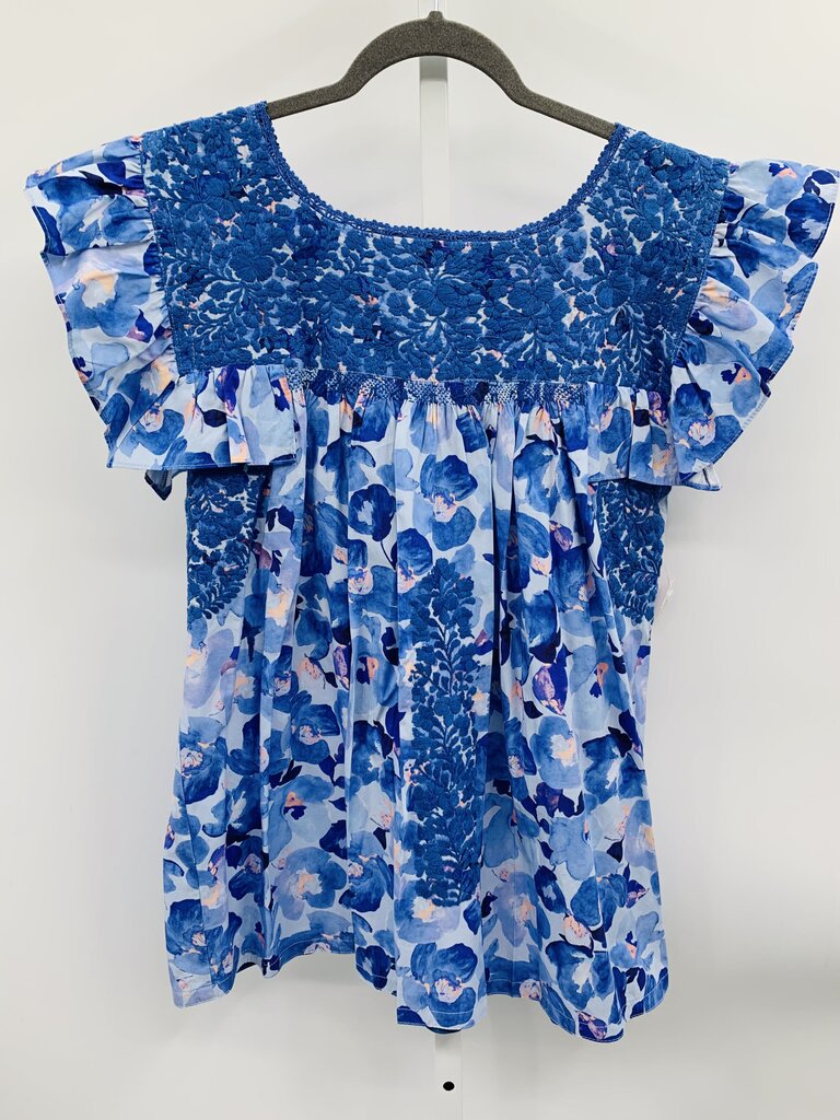 Mi Golondrina Blouse Blue L