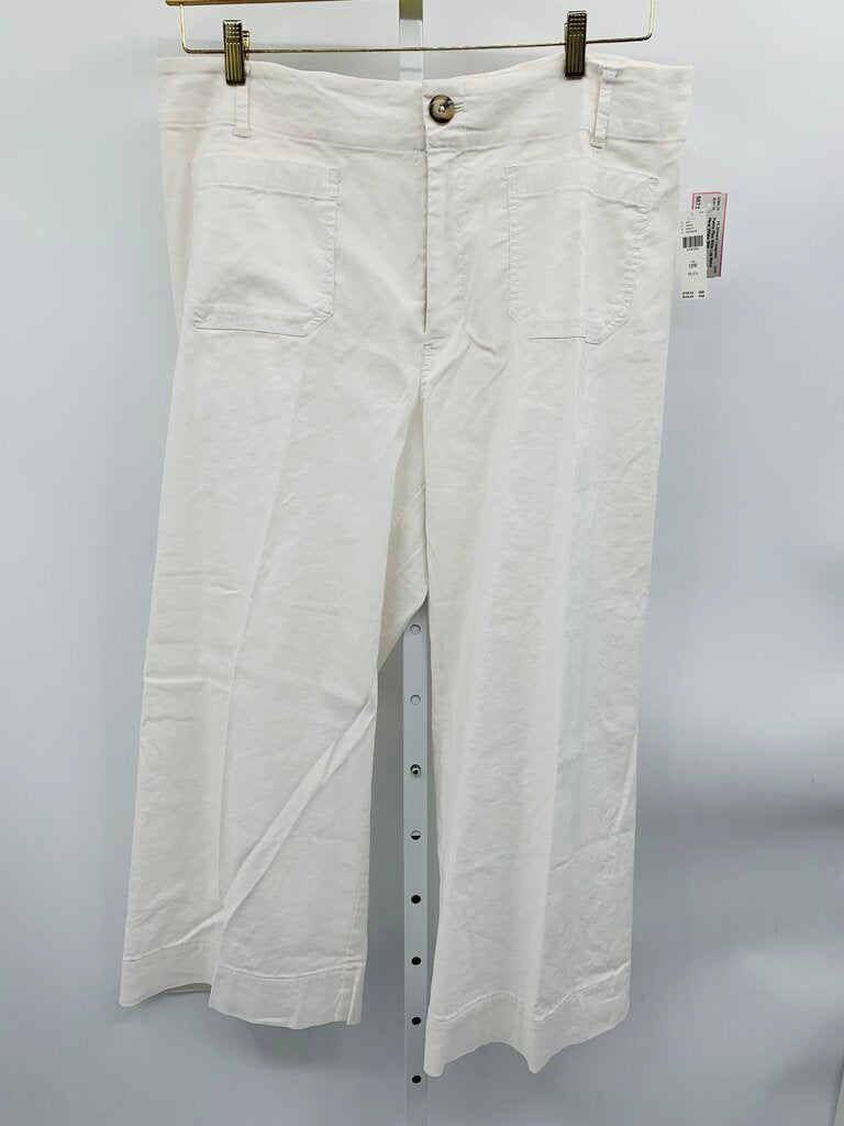 Maeve Pants Plus Wide Leg White 18W