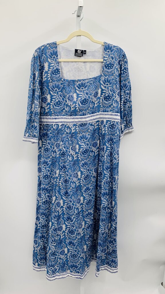 Madison Mathews Maxi Dress Blue XL