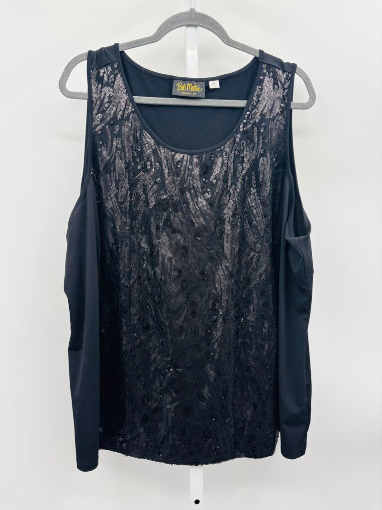 Bob Mackie Top Plus Black 3X