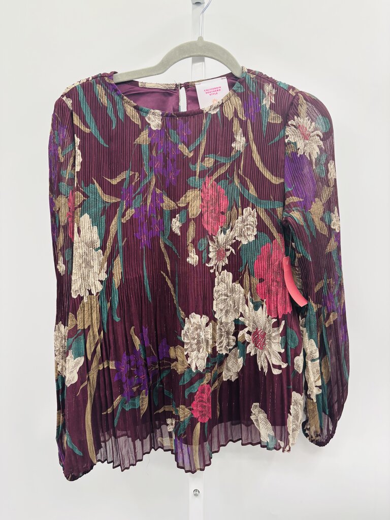 California Southern Style Blouse Burgundy XS