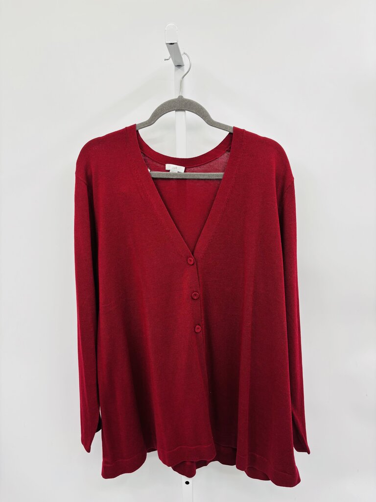 J. Jill Cardigan Plus Burgundy 3X