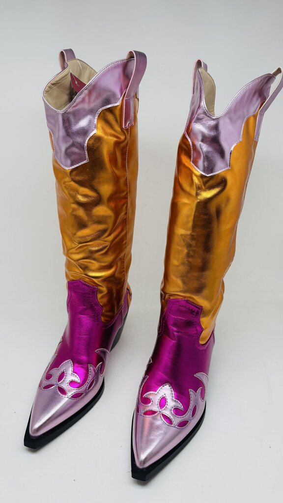 Azalea Wang Cowboy Boots Multi 6