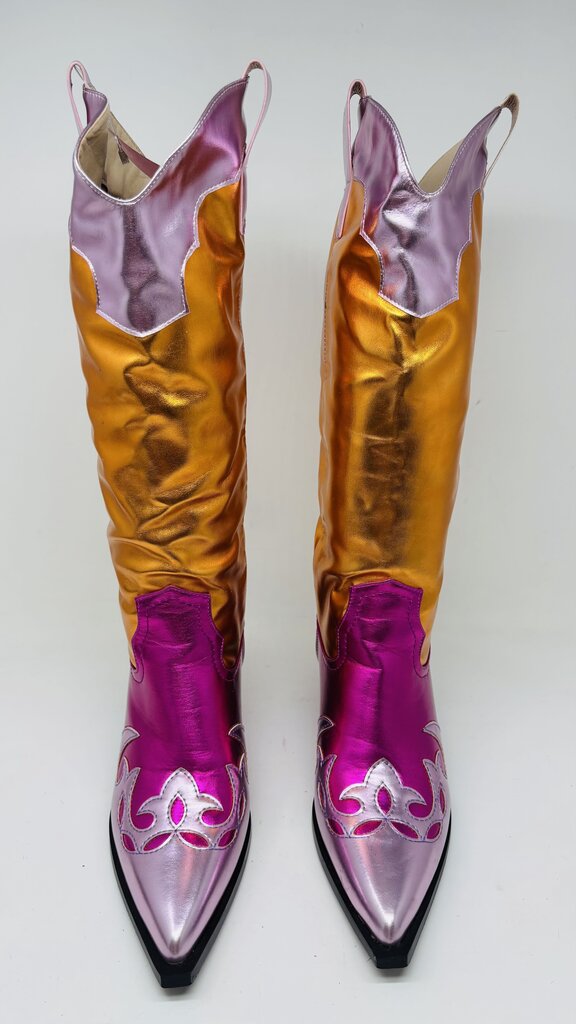 Azalea Wang Cowboy Boots Multi 6