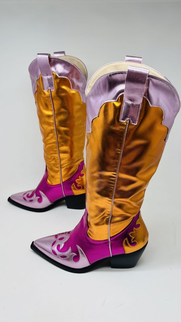 Azalea Wang Cowboy Boots Multi 6