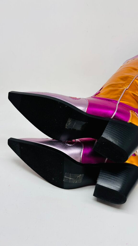 Azalea Wang Cowboy Boots Multi 6