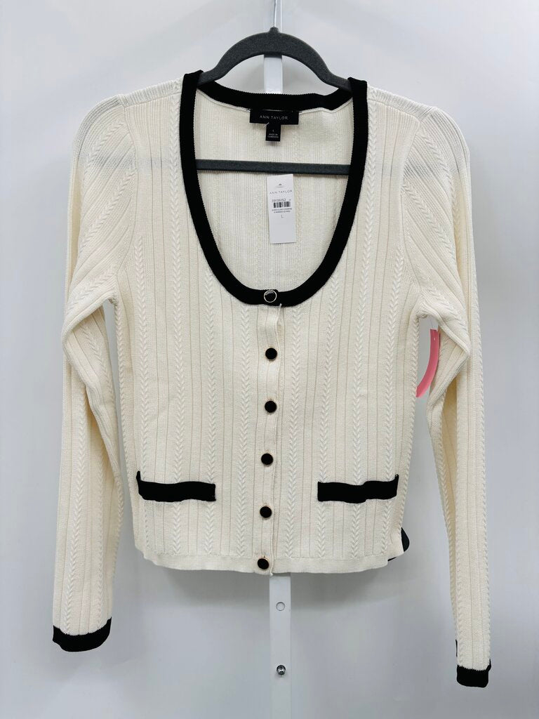 Ann Taylor Cardigan Ivory L