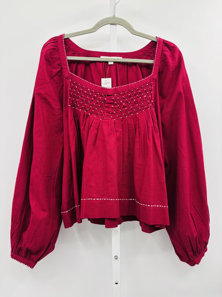 Loft Blouse Burgundy XL