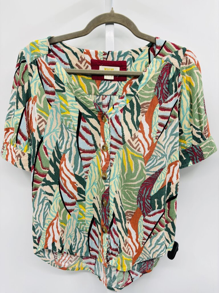 Maeve Top Green Tan Mutli 0