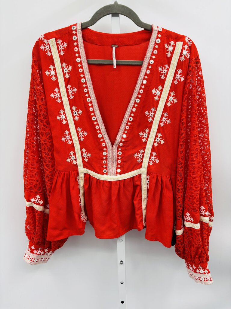 Free People Blouse Red M