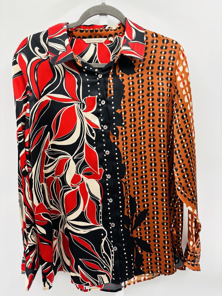 Soft Surroundings Blouse Brown L