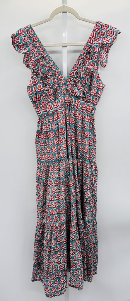 Madison Mathews Maxi Dress Teal S