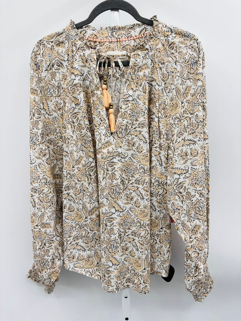 Anthropologie Blouse Plus Beige 2X