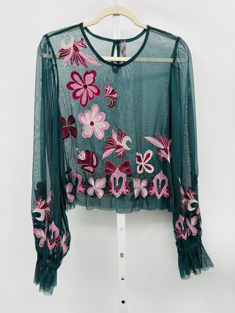 Anthropologie Blouse Green L