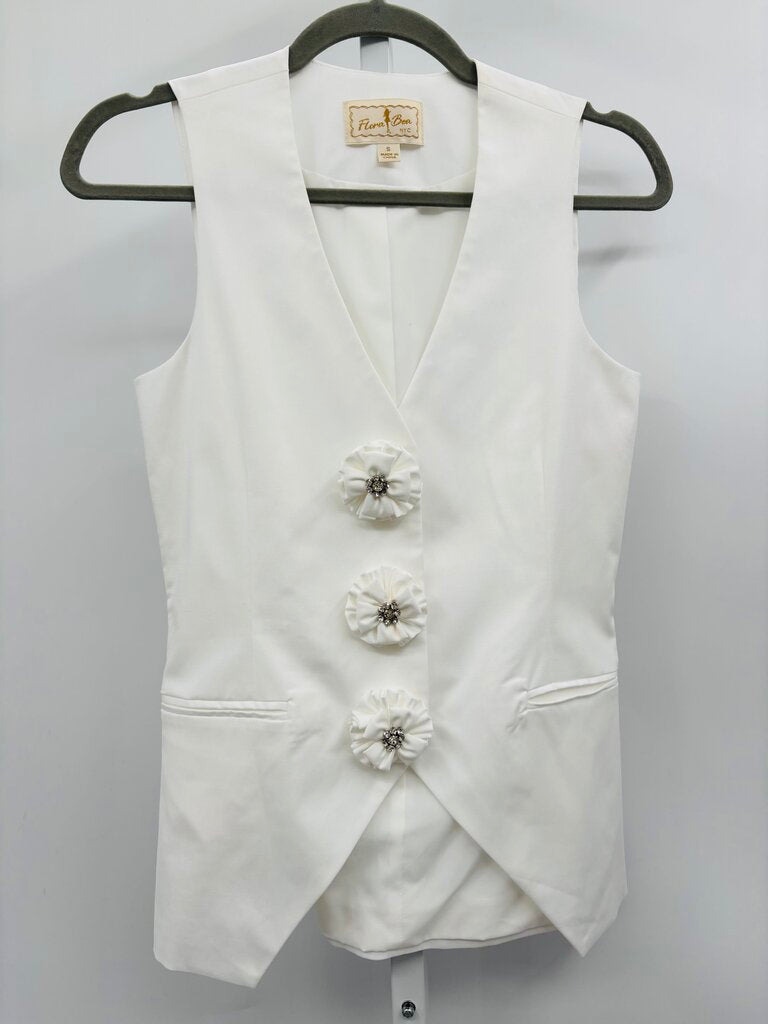 Flora Bea Vest White S