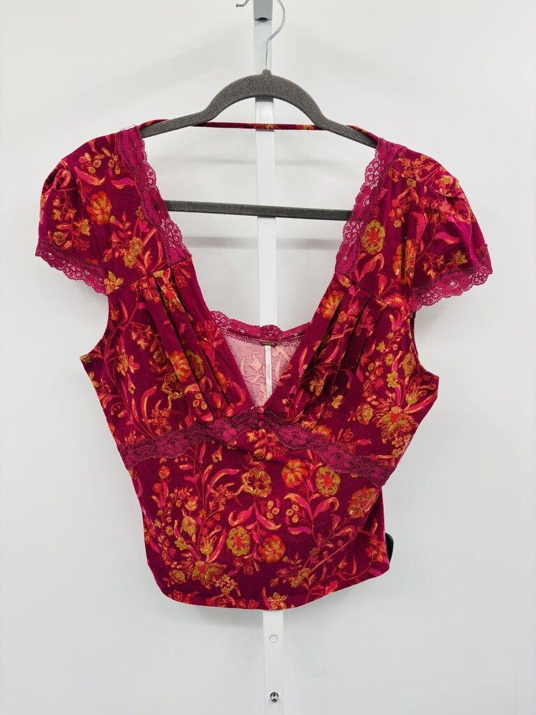 Free People Top Burgundy L