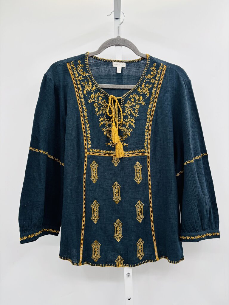 Garnet Hill Blouse Green 14