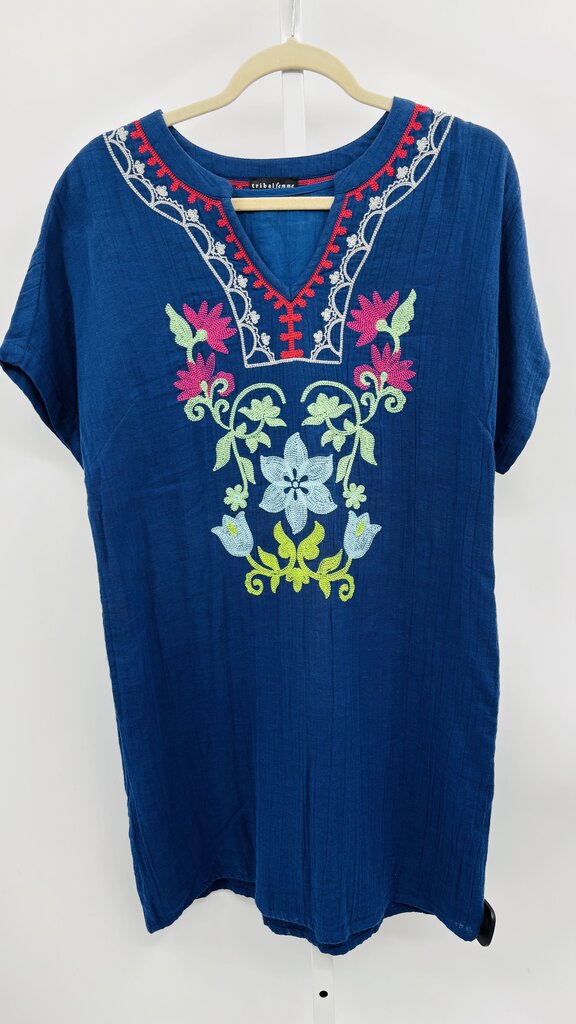 Tribal Dress Navy S