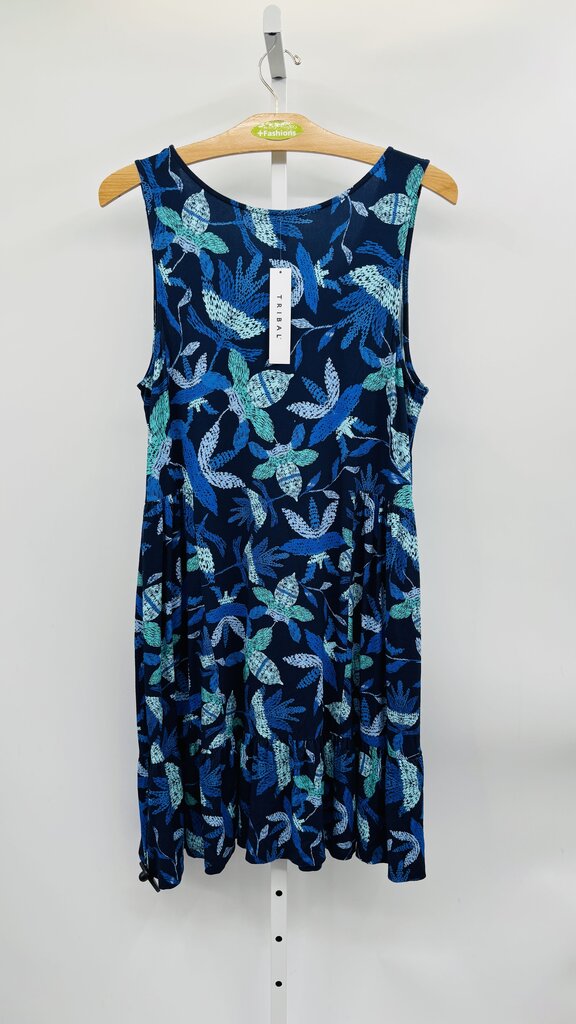 Tribal Dress Plus Navy 1X