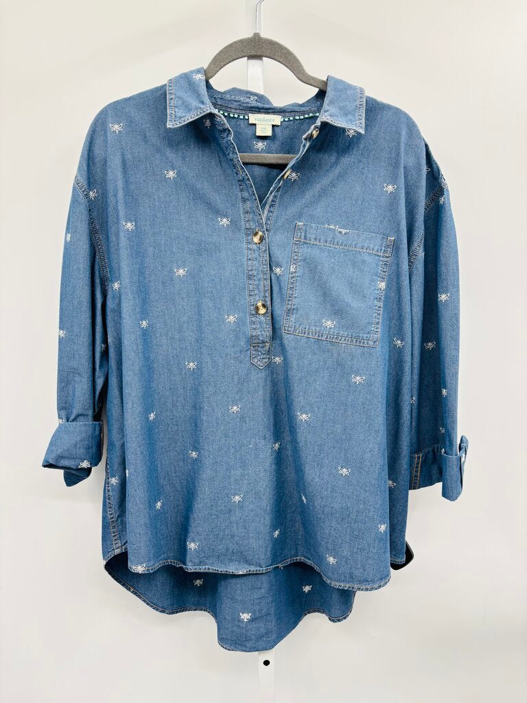 Sundance Top Plus Denim XXL