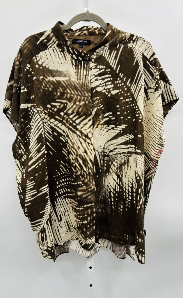 LaFayette 148 Shirt Plus Brown 2X