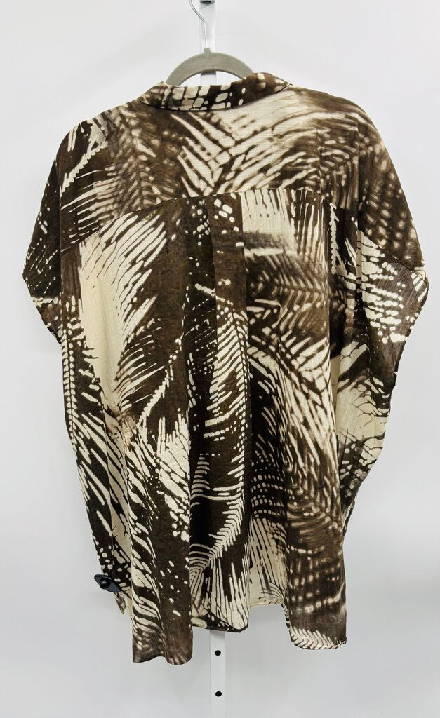 LaFayette 148 Shirt Plus Brown 2X