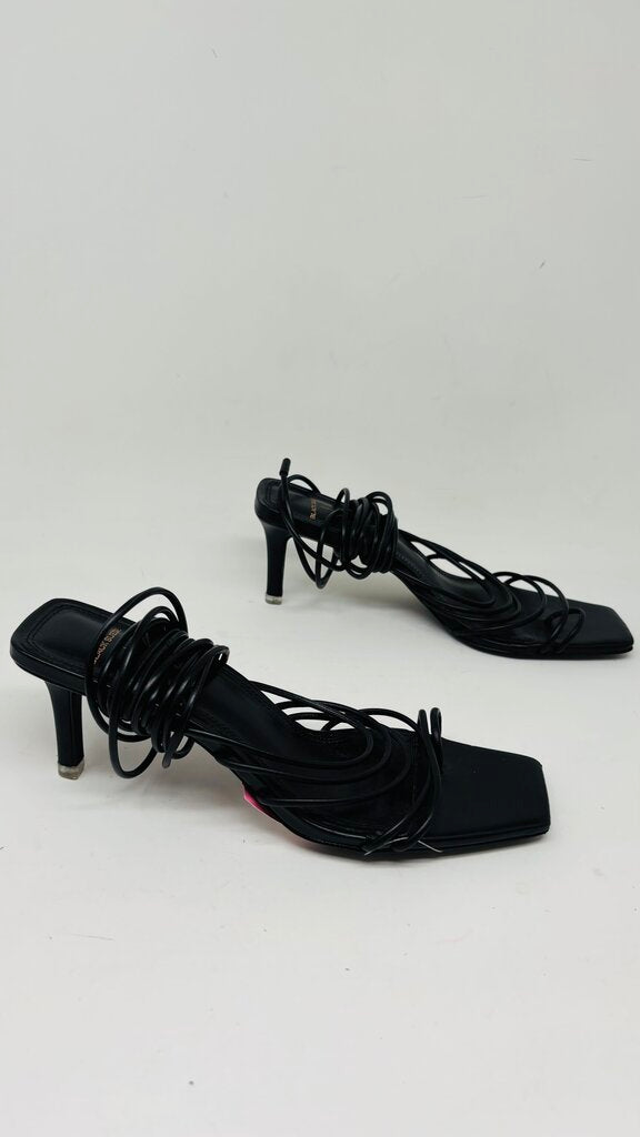 Black Suede Studio Heels Black 5.5