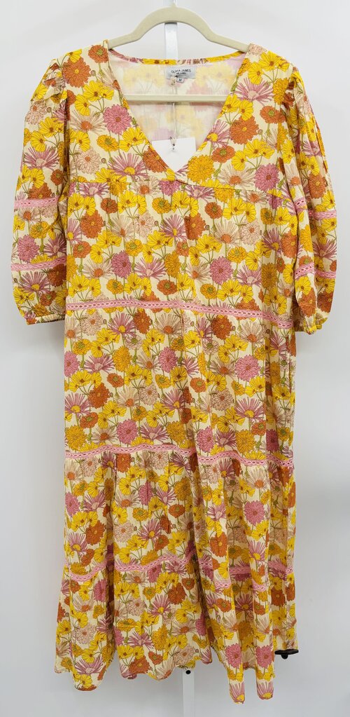 Olivia James Dress Yellow M