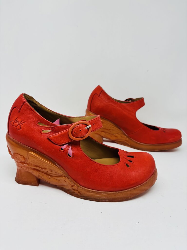 John Fluevog Wedge Red 9