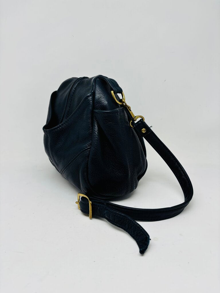 Victoria Leather Crossbody Bag Navy