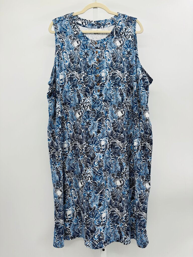 J. Jill Dress Plus Navy 3X
