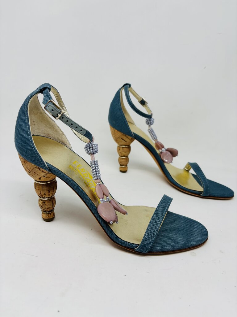 Ferragamo Heels Blue 7.5
