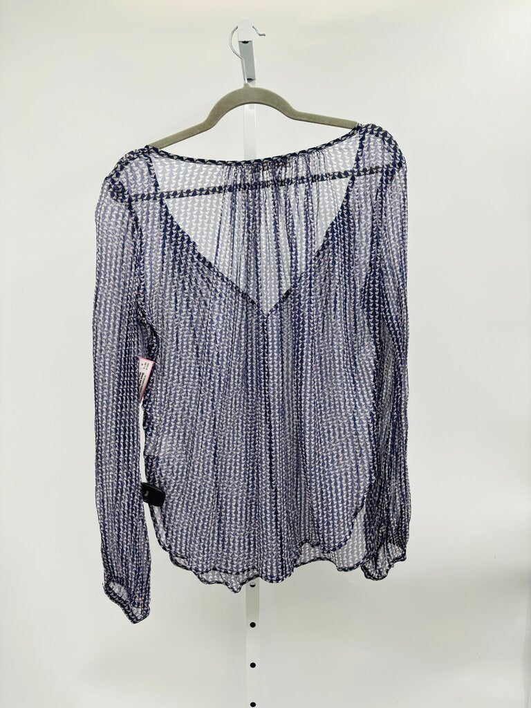 Ann Mashburn Blouse Navy L