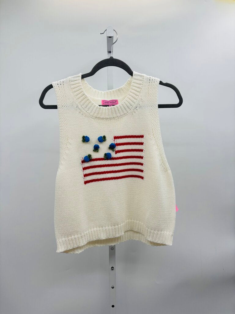 Simply Southern Sweater Vest Plus White XXL