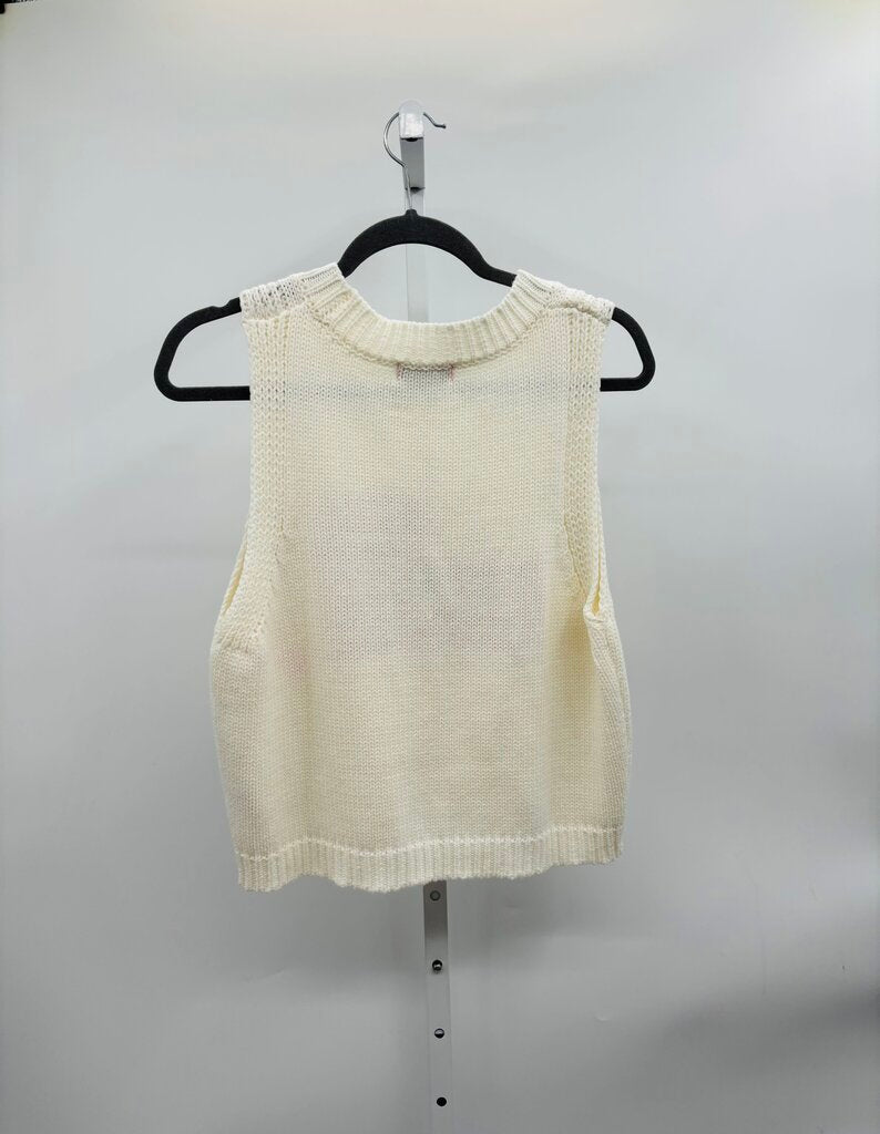 Simply Southern Sweater Vest Plus White XXL