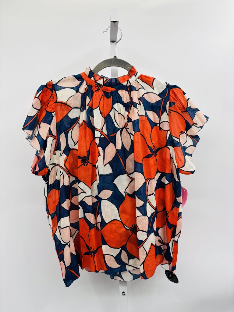 Trovata Blouse Blue/Orange M