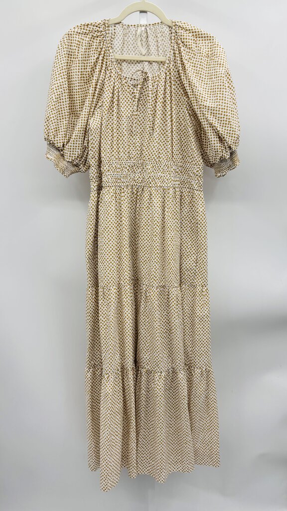 Anthropologie Maxi Dress White/Tan L
