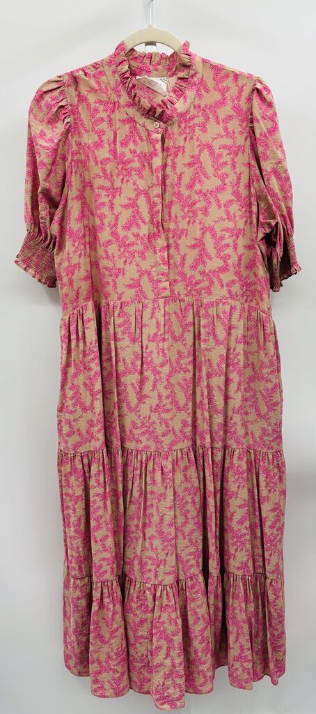 Hyacinth House Maxi Dress Tan/Pink XL