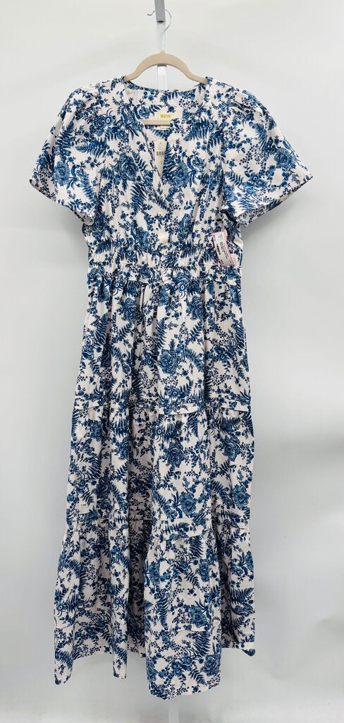 Maeve Maxi Dress White/Blue M