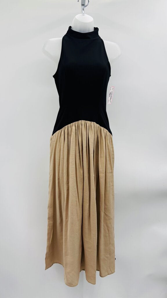 Anthropologie Maxi Dress Black/Tan XSP