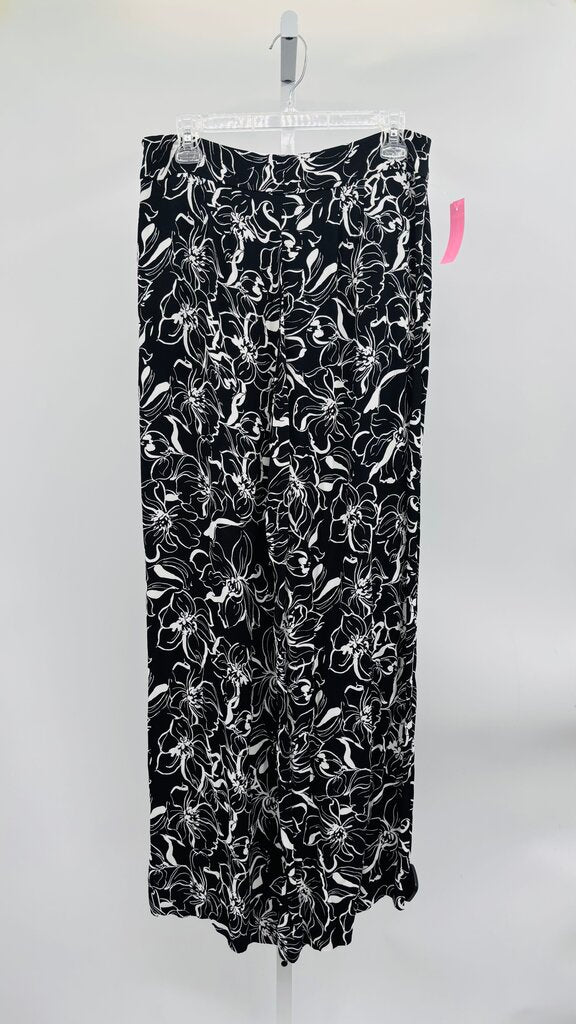 WHBM Pants Wide Leg Black/White 8