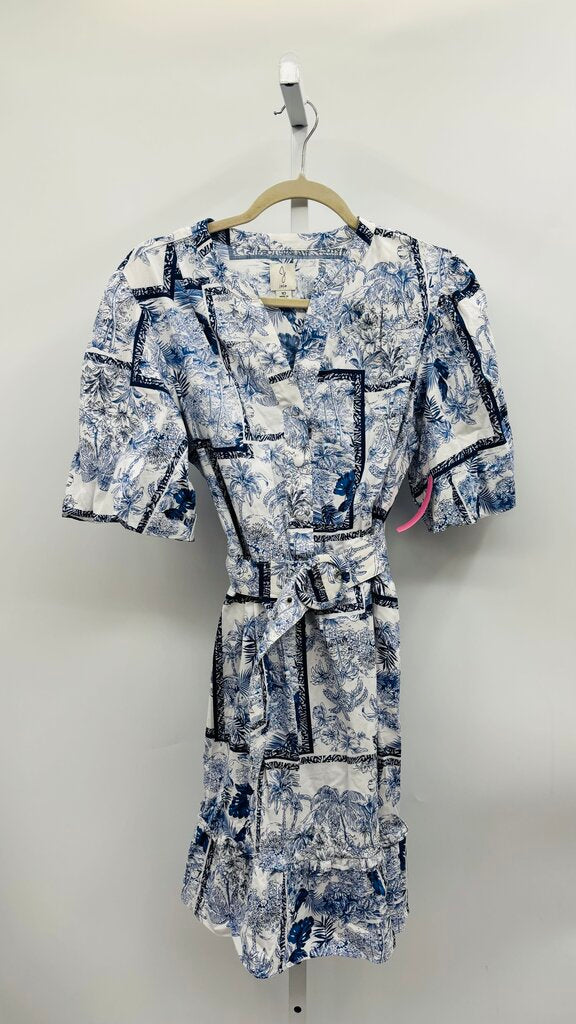Joie Dress White/Blue 10