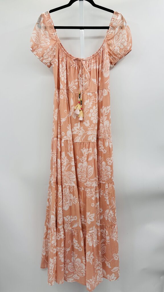 Johnny Was Maxi Dress Peach/ White S