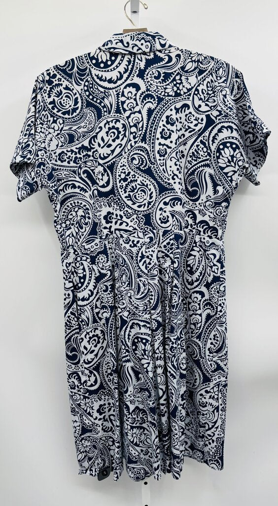 Talbots Dress Plus Blue/White 16