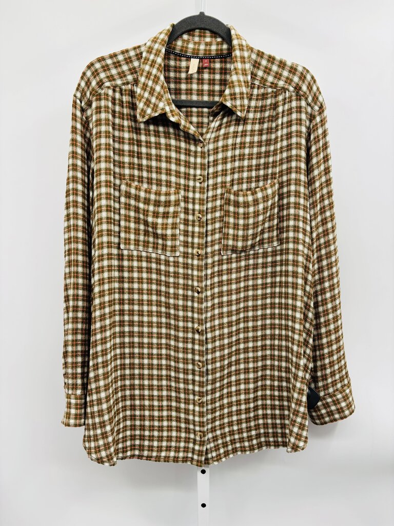 Pilcro Shirt Plus Green 1X