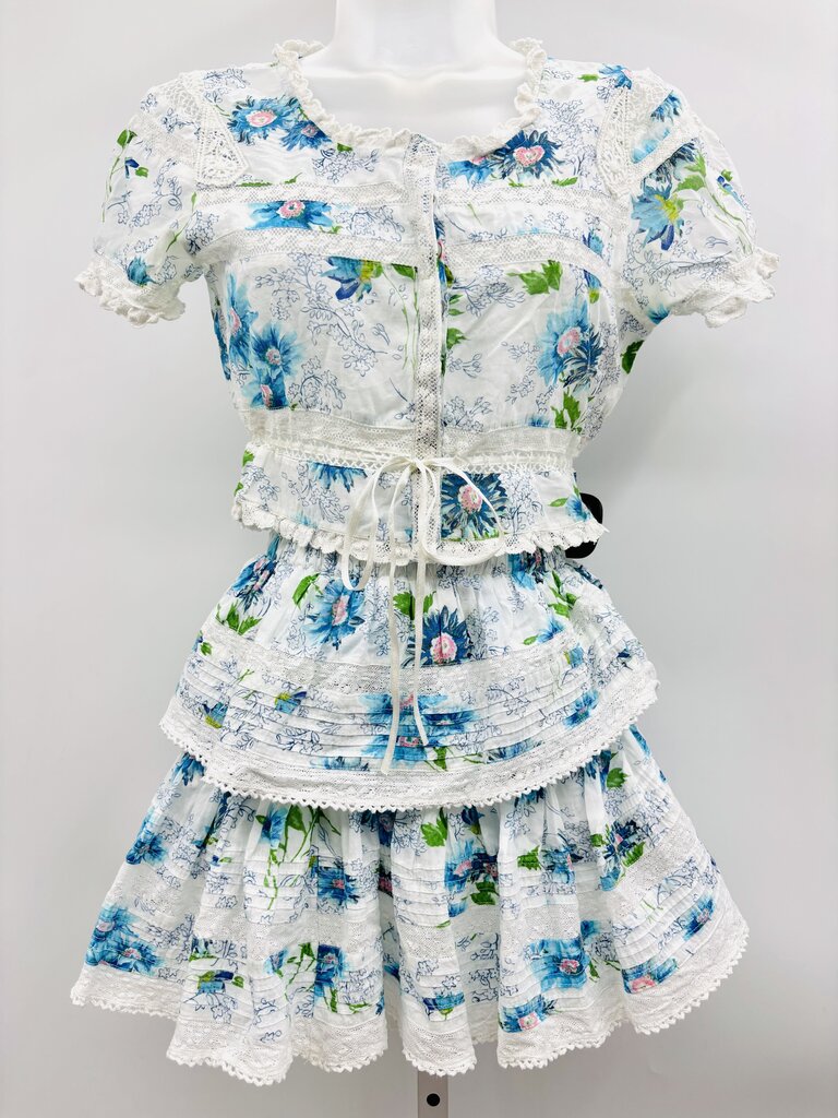 LoveShackFancy Skirt Set Blue XS