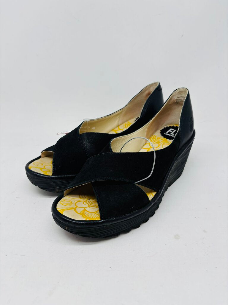 FLY London Wedge Black 7.5