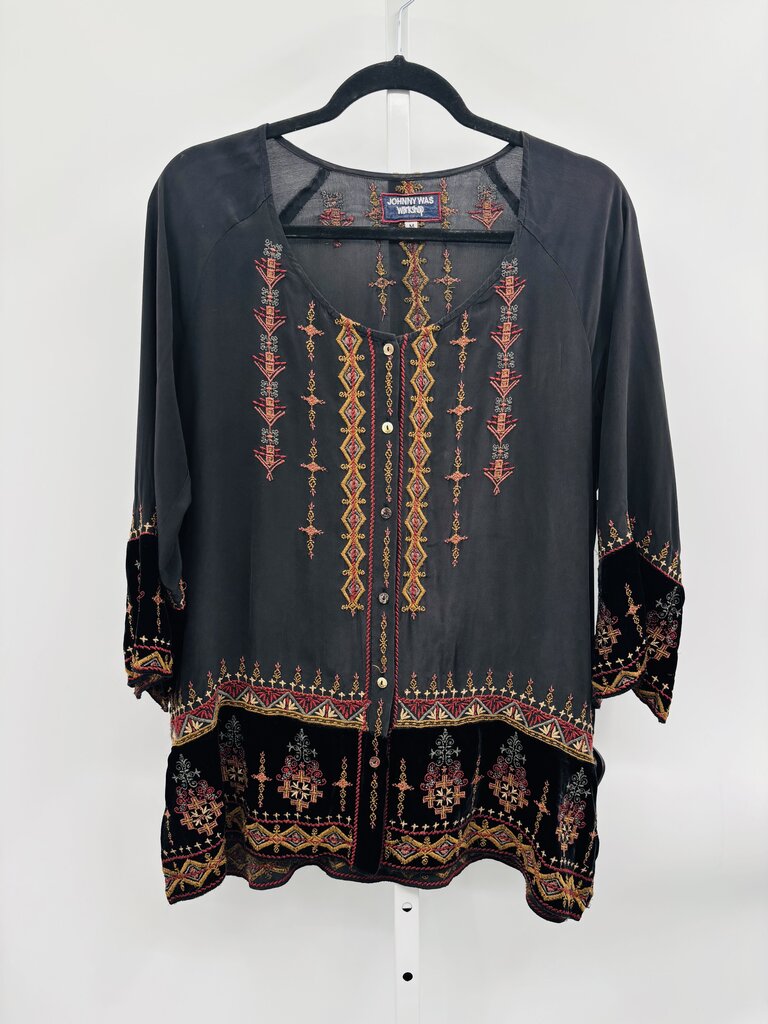 Johnny Was Workshop Blouse Black M